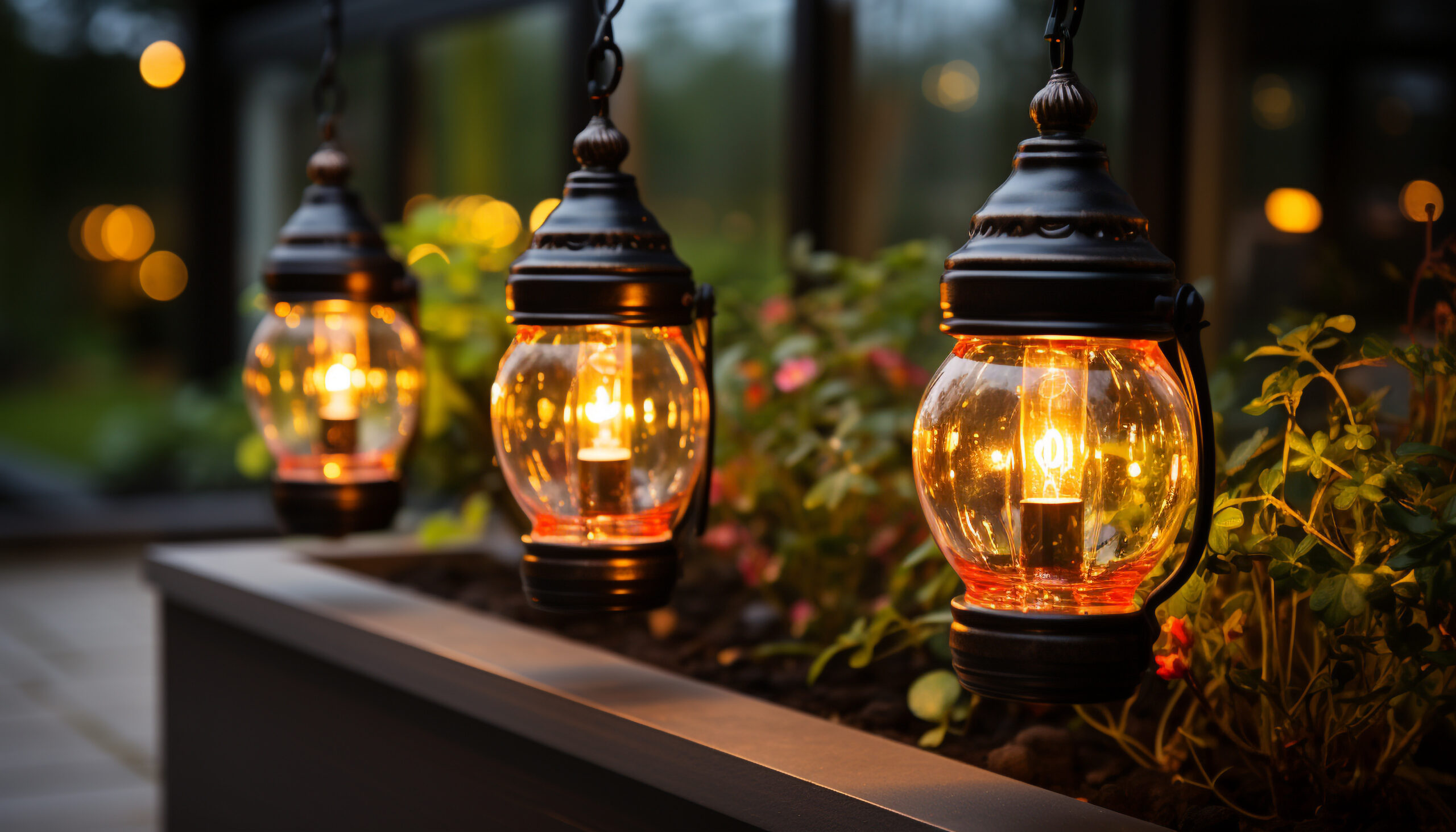 Glowing lantern illuminates